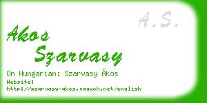 akos szarvasy business card